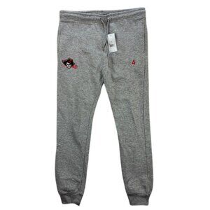 Pennant Sportswear Jogger Sweatpant Mens L Gray Fleece Logo Patch Athleisure NWT